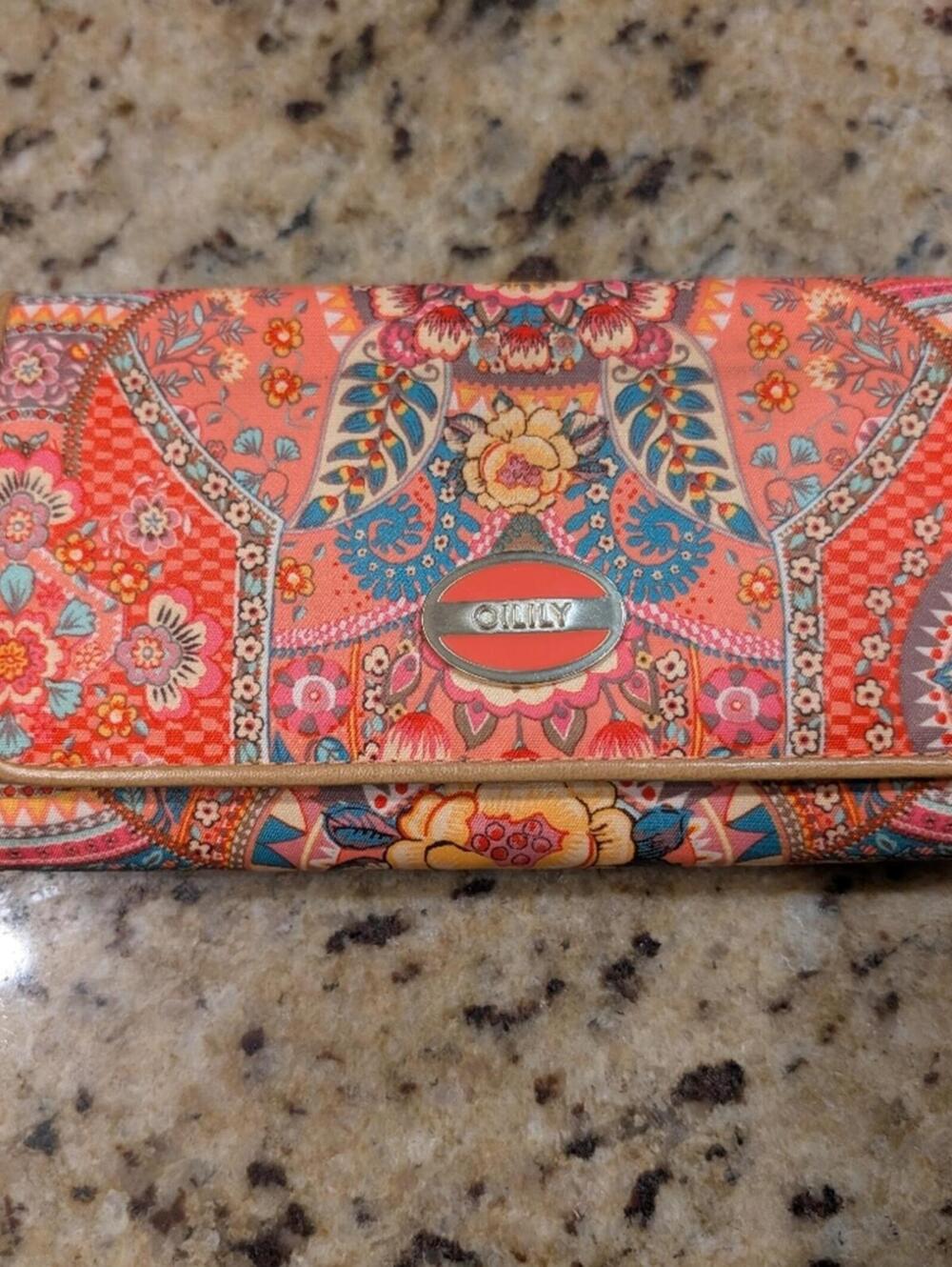 Oilily Coral Floral Printed Designer Wallet Y2K Style
